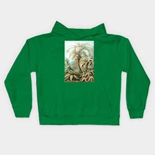 Vintage Colorful Tropical Jungle Palm Trees Kids Hoodie